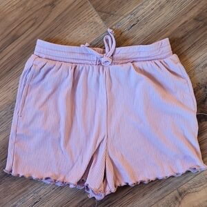 No Comment Purple Ribbed Shorts, Size 10/12, Ruffles, Soft